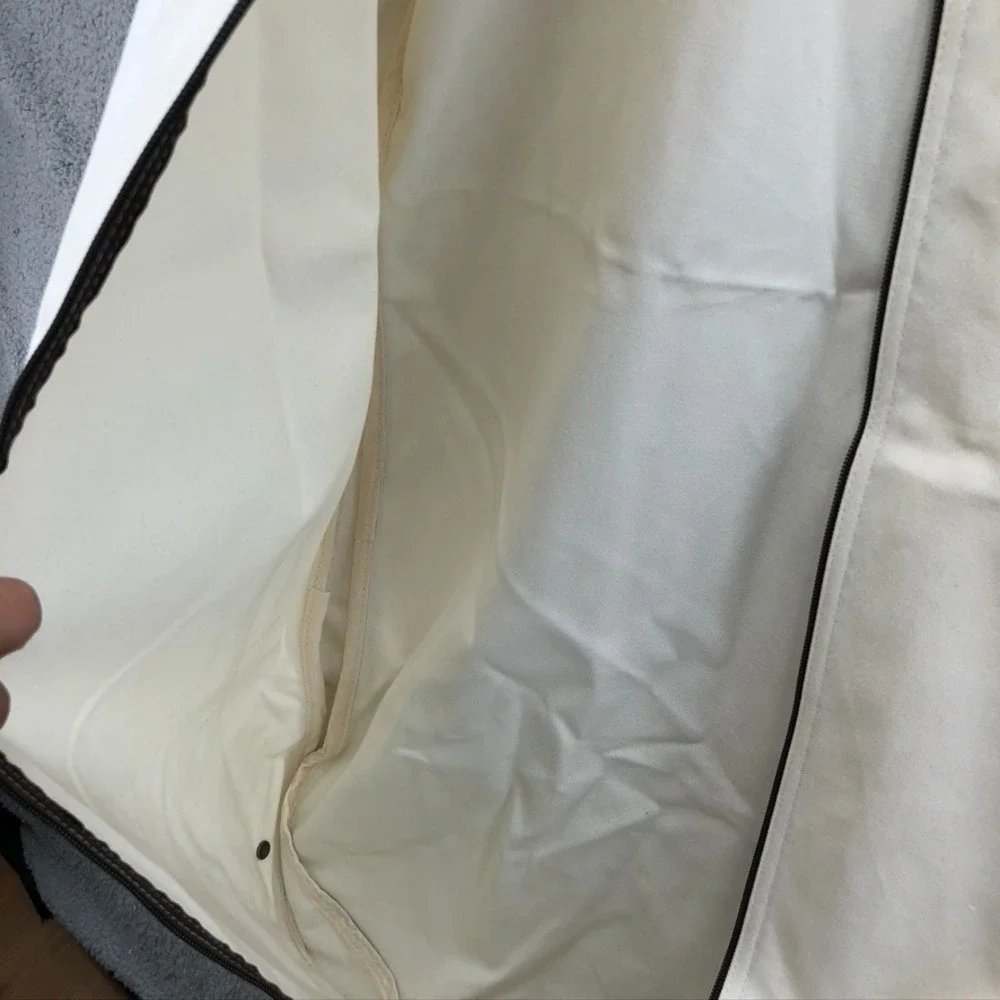 Hermes Canvas Garment Bag Medium White Foldable Zipper Travel Storage 42x24